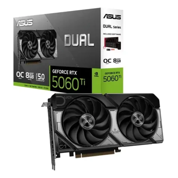 Asus DUAL GeForce RTX 5060 Ti 8GB / 2632MHz / 8GB GDDR7 / 128-bit / 1x HDMI + 3x DP / 550W (8) (90YV0MP2-M0NA00)