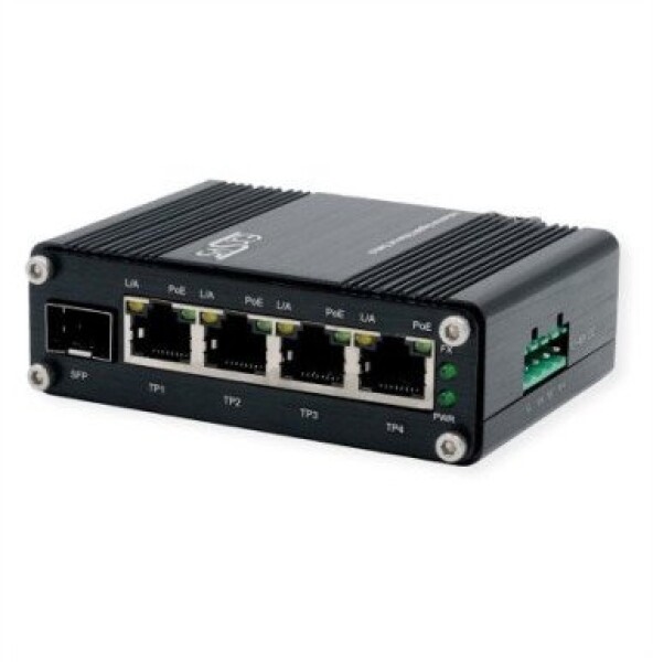 Exsys EXSYS EX-62020PoE 4-portowy przemysłowy Prepínač Ethernet, PoE 1-portowy 100/1000Fx SFP