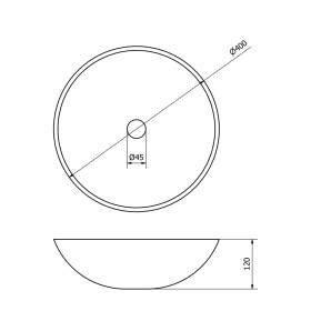 SAPHO - BLOK kamenné umývadlo na dosku priemer 40cm, matný čierny Marquin 2401-35