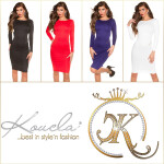 SexyKoucla long-sleeve dress backless navy L