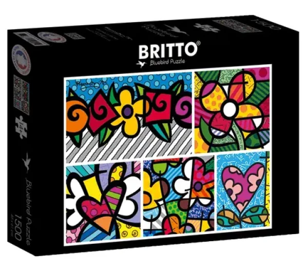 BlueBird Puzzle Koláž: Srdce a kvety