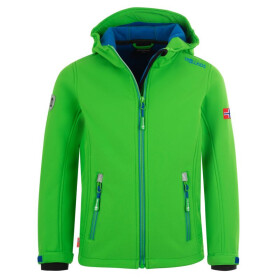 Detská softshellová bunda TrollKids Trollfjord Jacket bright green/med blue vetruodolná zelená (161-304) 98