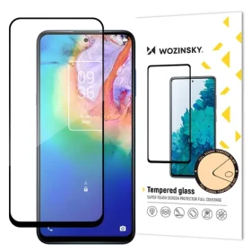 Wozinsky Full Glue tvrdené sklo s rámčekom pre TCL 20 5G čierne / Ochranné sklo / Case Friendly