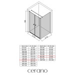 CERANO - Sprchovací kút Antelo L - Ľ/P - 6 mm - čierna matná, transparentné sklo - 120x80 - otočný CER-666355