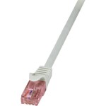 LogiLink CQ2092U RJ45 sieťové káble, prepojovacie káble CAT 6 U/UTP 10.00 m sivá samozhášavý, s ochranou 1 ks; CQ2092U