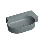 OMNIRES - OVO M+ umývadlo na dosku/závesné - pravé, 64 x 44 cm, ash grey mat; OVO645UWPAG