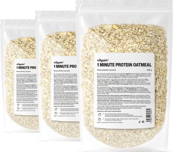 Vilgain Minútová proteínová kaša – 3× arašidové maslo s karamelom 400 g