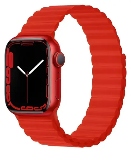 Devia Deluxe Sport 3 červená / Remienok pre Apple Watch / 40/41/42 mm / silikónový / magnetický (6938595364778)