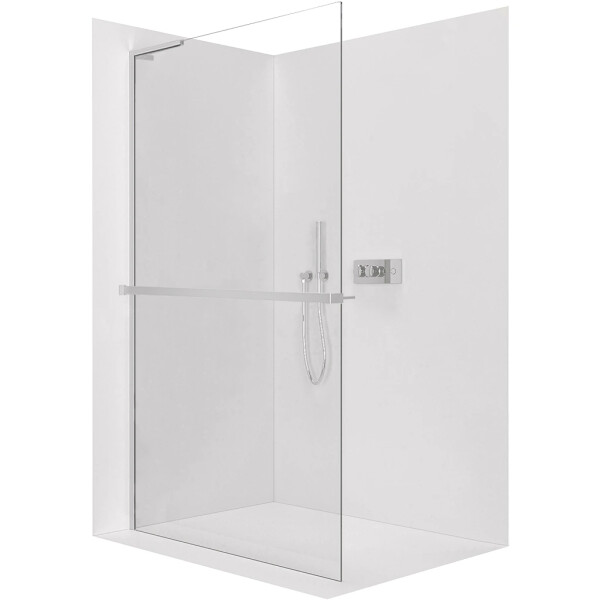 CERANO - Sprchová zástena Walk-in Onyx L-ľavá vzpera - 8 mm + polička/držiak na uteráky - chróm, transparentné sklo - 120x200 CER-8050BD890