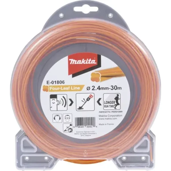 Makita E-01806 Štvorlistá nylonová struna 2.4 mm 30 oranžová (E-01806)
