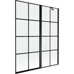 MEXEN - MIST vaňová zástena 140x150 cm 6mm f+s, čierna, dekor, pravá 8A9-140-011-70-77-P