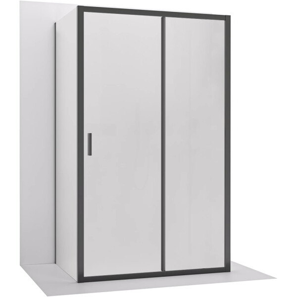 CERANO - Trojstenný sprchovací kút Varone LINE UL/P - 6 mm - čierna matná, mliečne sklo - 160x70 - posuvný CER-DY505-90223