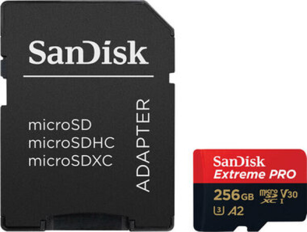 SanDisk Extreme PRO microSDXC 256GB + adaptér / Class 10 / UHS-I / čítanie: až 200MBs (SDSQXCD-256G-GN6MA)