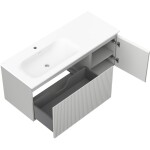 MEXEN/S - Rivel kúpeľňová skrinka 120 cm s umývadlom Vela ľavá, 1S, 1D, reliéf, šedá mat/biela mat 91A23-12047-3-BBFF62-W23L01