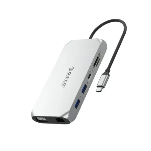 Orico USB-C dokovacia stanica 12v1 / Dokovacia stanica / USB-C PD 100W / 2x HDMI 4K60Hz / VGA 1080p / SD/microSD (ORICO-XCR-X11-SV-BP)