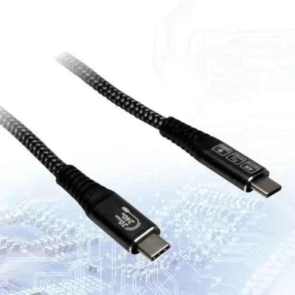 Inter-tech USB-C 3.2 Gen 2x2 3 m čierna / USB-C kábel / PD 240 W / 20 Gbit/s (88885672)