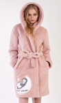 Dámsky krátky župan s kapucňou Sweet dreams Powder pink - Vienetta S starorůžová