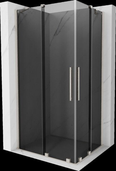 MEXEN/S - Velar Duo sprchovací kút, posuvné dvere 90 x 80, grafit, nikel kartáčovaný 871-090-080-42-97