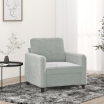 VidaXL Fotel, jasnoSivý, 60 cm, obity aksamitem