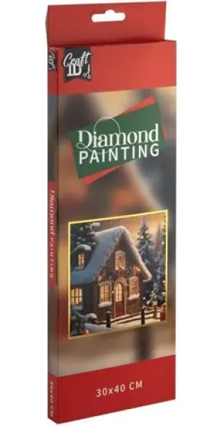 CRAFT ID Diamantové maľovanie Zimná chalúpka 30x40cm