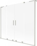 MEXEN/S - Velar L Duo dvojkrídlová posuvná vaňová zástena 170 x 150, dekor, nikel kartáčovaný 896-170-003-32-97