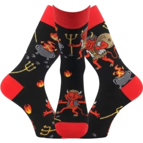 LONKA Unisex ponožky s motívom svätého Mikuláša TREPIFAJXL s obrázkami ČERTOV (3 páry) 43-46 126321