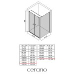 CERANO - Sprchovací kút Antelo L - Ľ/P - 6 mm - chróm, transparentné sklo - 112x100 - otočný CER-666649