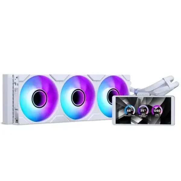PHANTEKS Glacier One 360M25 LCD biela / AiO vodné chladenie / 360 mm / LCD 6" / AMD + Intel (PH-GO360M25G2LCD_DWT01)