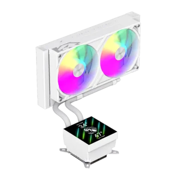 Gamemax GLACIER 240 LCD biela / Chladič CPU / AIO vodné chladenie / 240 mm radiátor / LCD displej (GLACIER 240 LCD WH)