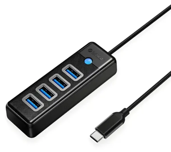 Orico PW4U-C3 čierna / USB hub / 4X USB-A 3.0 / kábel 1,8 m