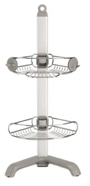 Simplehuman Nastaviteľný set poličiek a držiaka do sprchy/ – rohový/ matná oceľ/ elox.hliník (BT1064)