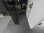 MEXEN/S - Kioto Sprchová zástena WALK-IN 120 x 90 x 30, čierny vzor, zlatá 800-120-090-221-50-70-030