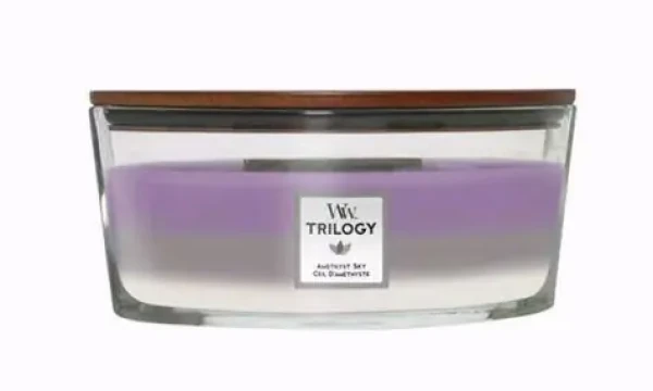 Woodwick Amethyst Sky Elipsa 453.6g - sviečka loď / doba horenia: až 40 h (1707525E)