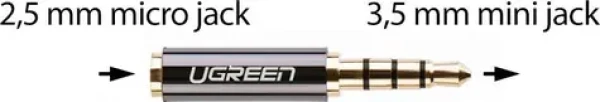 Ugreen 20502 Redukcia 2.5 mm micro jack(F) - 3.5 mm mini jack(M) čierna (20502)