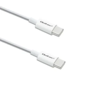Qoltec 52360 Kábel USB-C 2.0 (M) - USB-C 2.0 (M) 1.5m biela / PD 60W / QC 3.0 (52360)