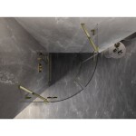 MEXEN/S - Lunar sprchovací kút štvrťkruh krídlový 100 x 100, transparent, zlato 833-100L-100P-50-00