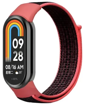 Beline NylonLoop Strap červeno-čierna / Remienok / pre XIAOMI SMART Band 8, 9, 10