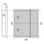 REA - Zrkadlová skrinka s LED osvetlením M1011-60 60x70 REA-M0100