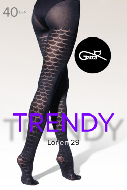 LORIEN - 29 Vzorované pančuchy nero 2-S