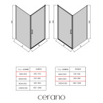 CERANO - Sprchovací kút Porte L/P - 8 mm - čierna matná, transparentné sklo - 90x70x195 - otočný CER-413573