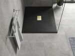 MEXEN/S - Hugo sprchová vanička SMC 110x100, čierna, krytka zlatá 42701011-G