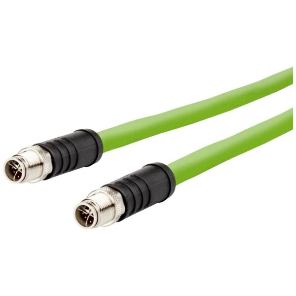 Metz Connect 142M6X11020 M12 sieťové káble, prepojovacie káble CAT 6A SF/UTP 2.00 m zelená krytie PUR, odolný proti kyselinám, odolný proti ozónu, odolný proti; 142M6X11020