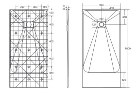 BESCO - Obdĺžniková sprchová vanička VEXO - biela - Farba - Biela, Nožičky k vani - Bez nožičiek, Rozmer A - 180 cm, Rozmer B - 90 cm VEXOOWD1890W