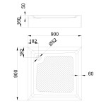 INVENA - Sprchová vanička štvorec 90 x 90, 16, bez sifónu AK-80-K93-P
