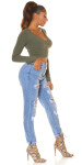 Sexy Highwaist Mom Jeans in Used Look denimblue