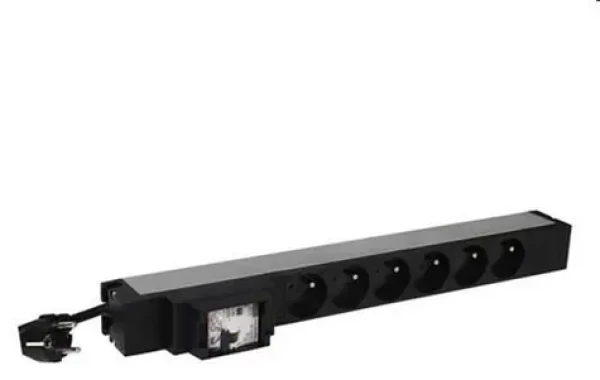 Legrand PDU 6x 230V s prúdovou ochranou / Rozvodný panel / 1U / do racku (646833)