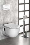 SAPHO - BRILLA CLEANWASH závesná WC misa s bidet. spŕškou, Rimless, 36,5x53cm, biela 100612