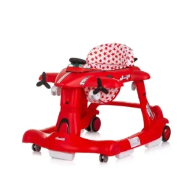 CHIPOLINO Chodítko interaktívne Airplane 3v1 červená / od 6 mesiacov (PRAP02401RE)