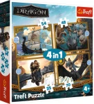 Trefl Puzzle Ako vycvičiť draka: Dračie dni 4v1