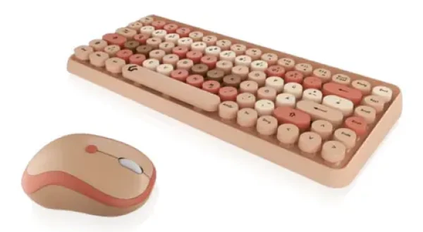Keysonic KSKM-5200M-RF béžová / Klávesnica s myšou / Mini / RF 2,4 GHz / nemecký layout / 86 kláves (61011)